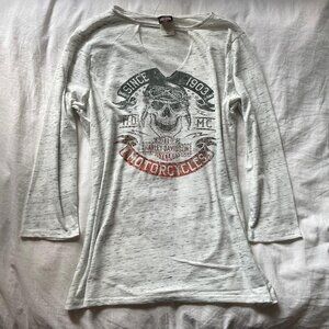 Y2K Harley Davidson Skull Tee